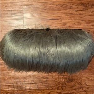 H&M faux fur oversized clutch